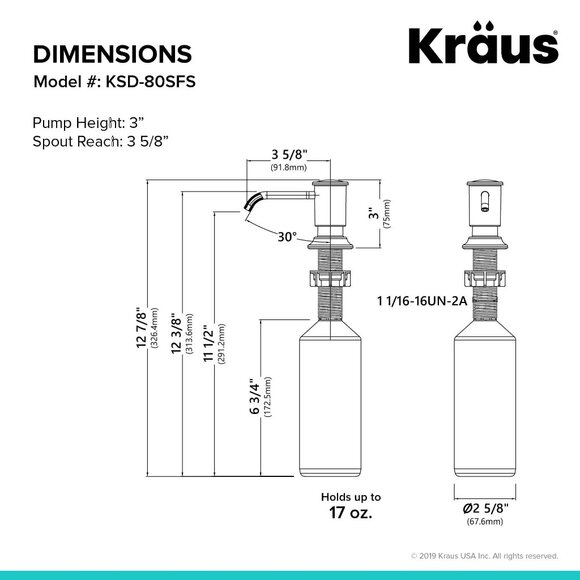 Kraus Kitchen Soap Dispenser OEM KSD-80 Stainless Steel Spot Free New in Box NIB - Picture 6 of 6